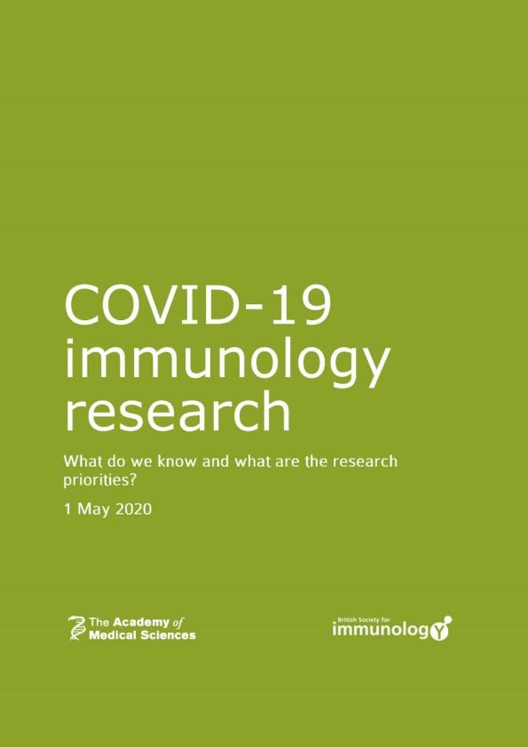 Front cover of COVID-19 immunology research report