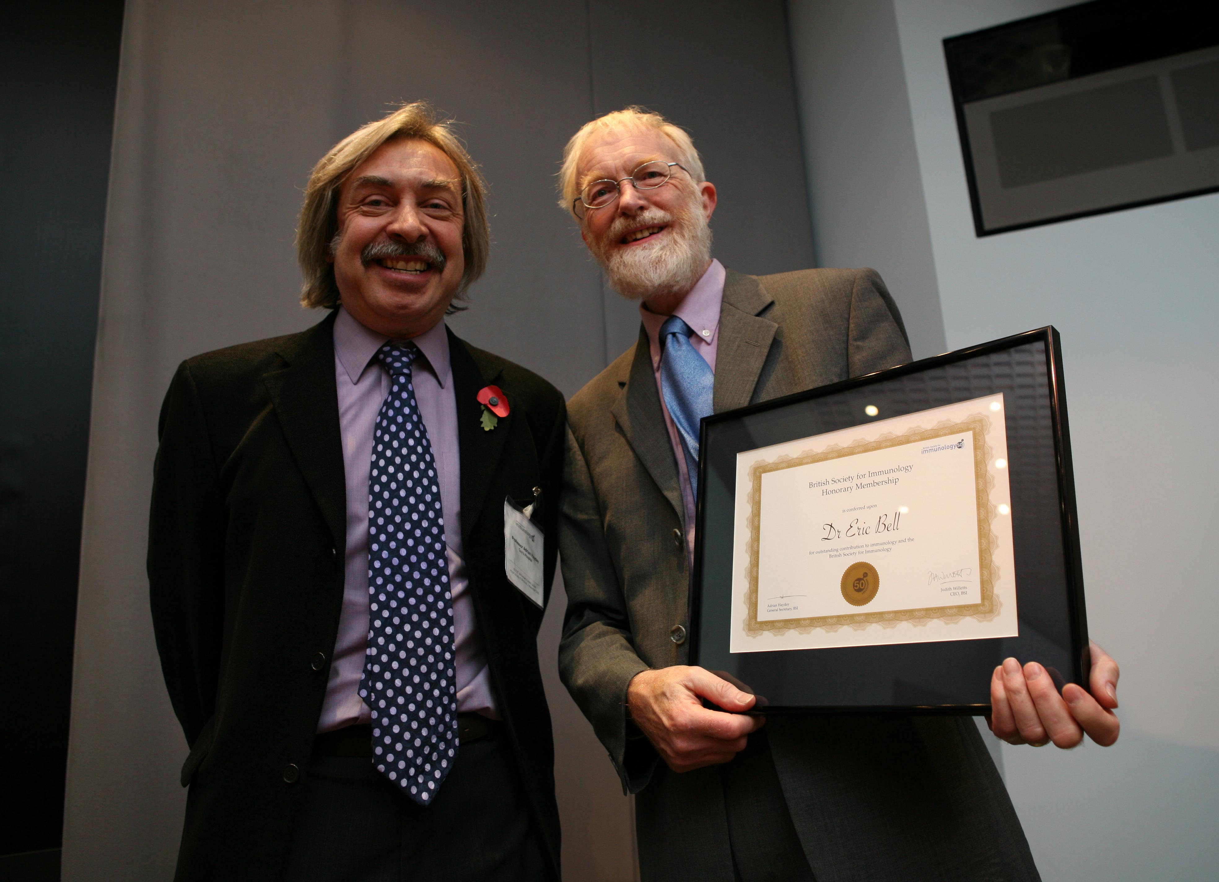 Eric Bell with Professor Adrian Hayday 