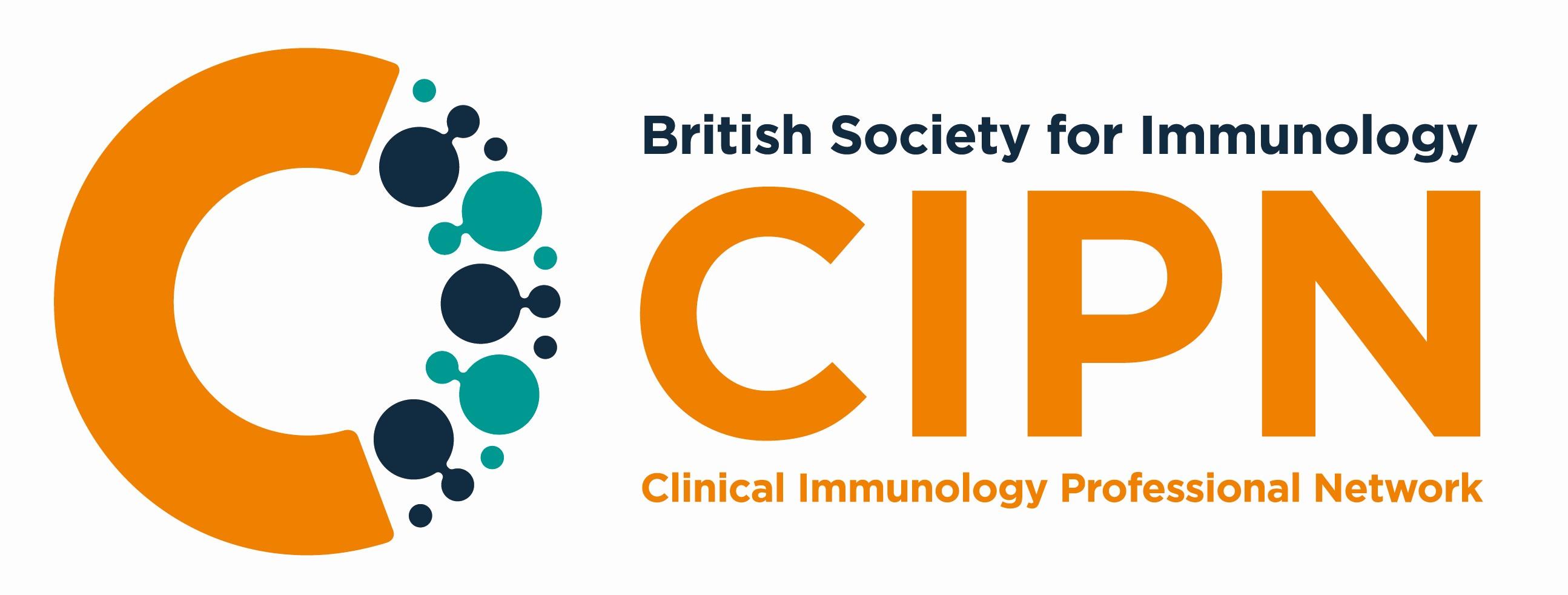 Logo for the BSI-CIPN featuring a circle concept with the text British Society for Immunology Clinical Immunology Professional Network