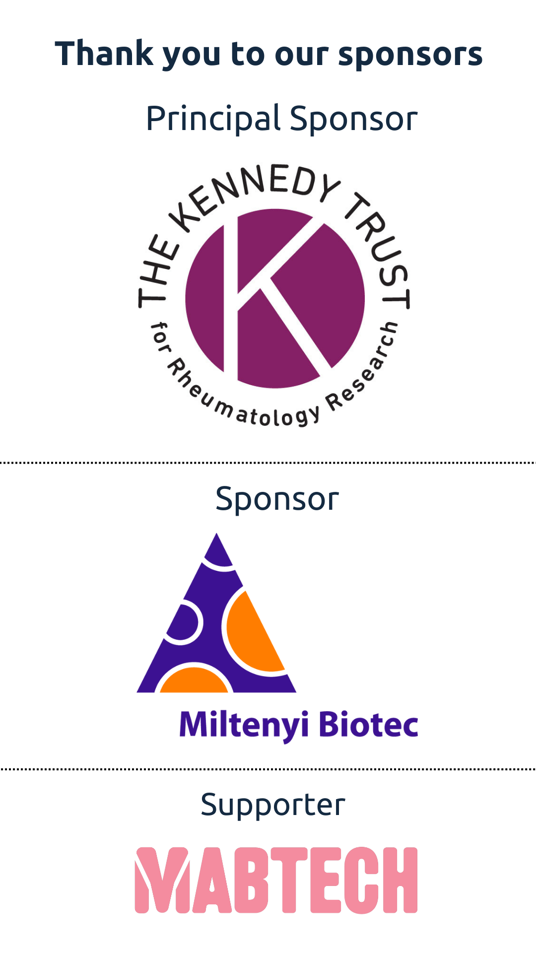 Sponsors of 'Transforming the immunology landscape' event