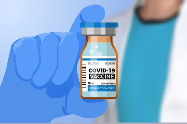 Vector image of COVID vaccine bottle